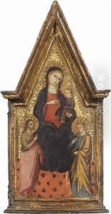 Madonna Col Bambino Tra I Santi Giovanni Battista E Caterina D'alessandria by Bicci Di Lorenzo