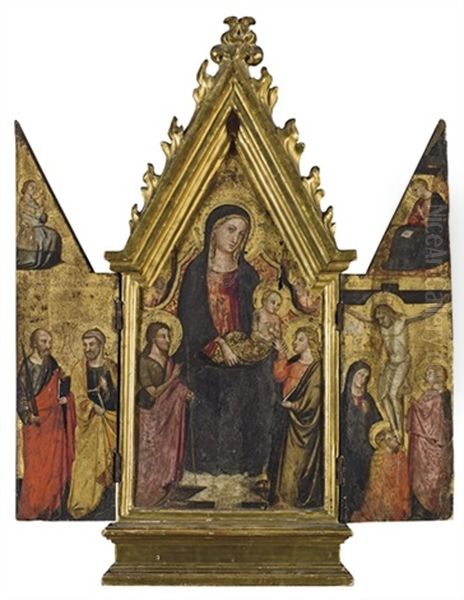 Vierge A L'enfant Avec Saint Jean-baptiste Et Saint Jean (+ 2 Others; Triptych) - view 1