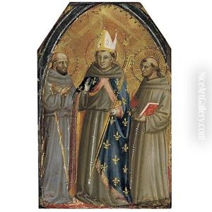 Saints Francis Of Assisi, Louis Of Toulouse And Anthony Of Padua