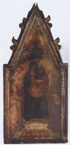 The Madonna And Child With Saint Nicolas Of Bari And Saint Augustine by Lorenzo di Bicci