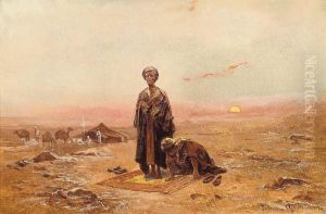 Bedouins Praying In The Desert