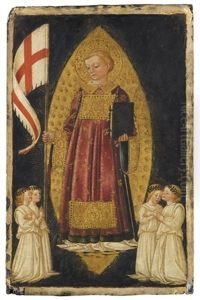 Saint Laurence In Glory With Four Angels by Neri di Bicci