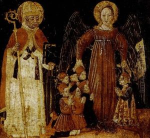 Saint Nicolas De Bari Et Un Ange Gardien