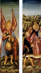 The Archangel Michael (+ Tobias And The Archangel Raphael; Pair) by Neri di Bicci