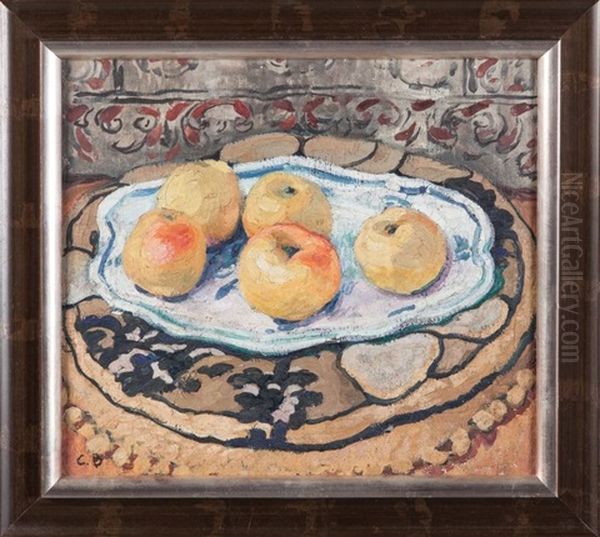 Nature Morte Aux Pommes Dans Un Plat En Faience - view 1
