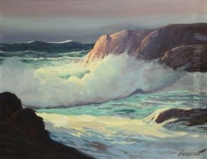 Crashing Wave In Sunlight by George Sanders Bickerstaff