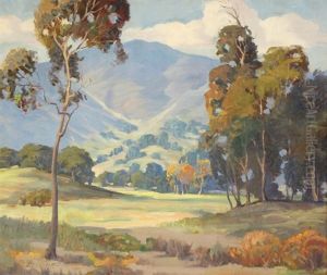 California Foothill Landscape With Eucalyptus Trees