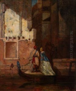 Arrival By Gondola, Venice by Albion Harris Bicknell