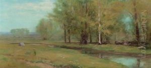 Quiet Stream At A Forest's Edge by Albion Harris Bicknell