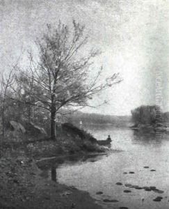 In The Rowboat/an Autumn Lake View