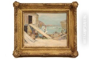 Old Fish House, Monhegan Island, Me by Frank Alfred Bicknell