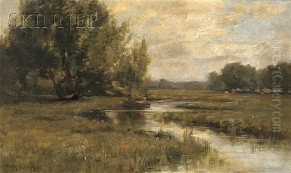 Marsh View With Figures In A Punt - view 1