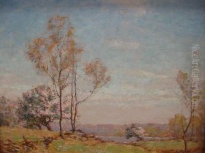 Landscape With Trees And A River by Frank Alfred Bicknell