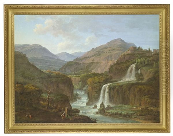 A Mountainous Landscape With A Waterfall, Tivoli - view 1