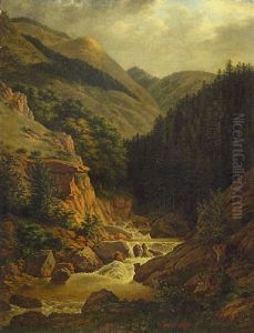 Paysage Anime Au Torrent by Jean Pierre Xavier Bidauld