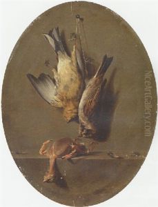 A Trompe L'oeil Of Dead Songbirds by Jean Pierre Xavier Bidauld