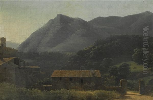 An Italianate Landscape With A Hillside Village - view 1