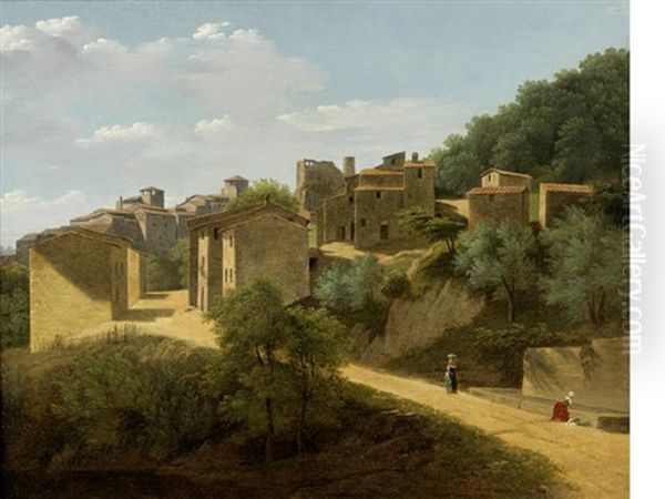 A View Of A Hillside Town, Possibly Tivoli - view 1