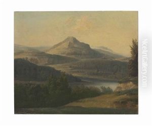 An Extensive Landscape With A River And Mountain Beyond An Extensive Landscape With A River And Mountain Beyond