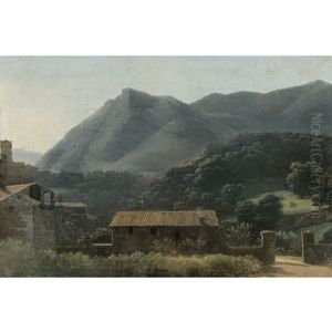 An Italianate Landscape With A Hillside Village An Italianate Landscape With A Hillside Village