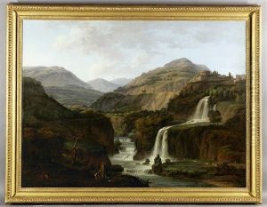 A Mountainous Landscape With A View Of Tivoli