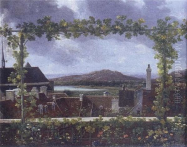 Landscape With A View Of Rooftops And Grapevine - view 1