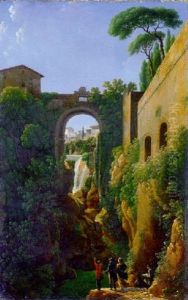 The Ponte Rocco, Tivoli by Jean Joseph Xavier Bidault
