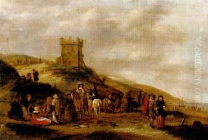 Fiskhandel Vid Hamnen by Cornelis de Bie