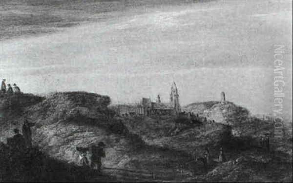 Figures On A Path Amongst The Dunes At Scheveningen - view 1