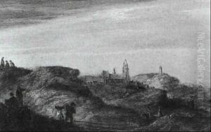 Figures On A Path Amongst The Dunes At Scheveningen