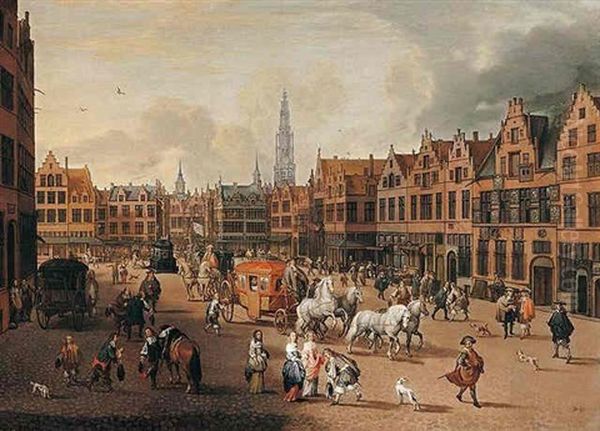 Antwerp: A Procession On The Meir With Elegant Townsfolk - view 1