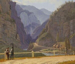 Schlucht Bei Thusis (?) by Johann Jakob Biedermann