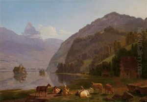 Am Lauerzersee by Johann Jakob Biedermann