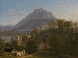 Ansicht Von Luzern, Im Hintergrund Der Pilatus