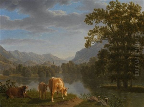 Aare Bei Interlaken, Im Hintergrund Die Brienzer Rothornkette - view 1