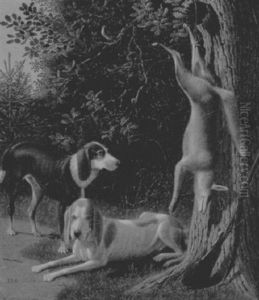 Hounds With Game In A Landscape by Johann Jakob Biedermann