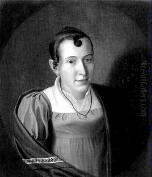 Portrait Einer Jugen Frau Mit Braunem Schal - view 1