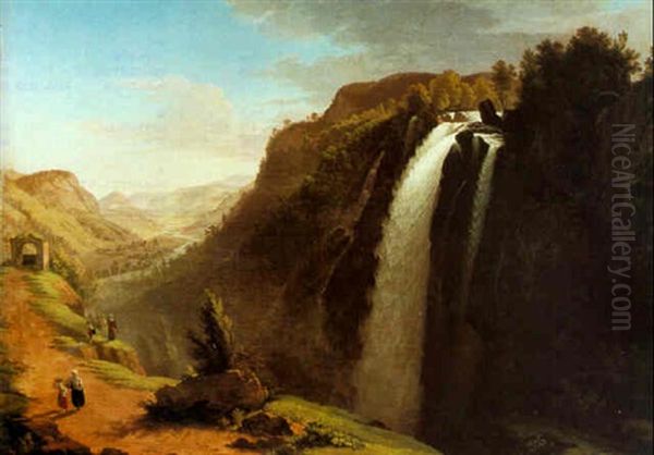 An Alpine Waterfall (lauterbrunnen?) - view 1