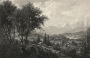 Landschaft In Ober"sterreich by Johann Jakob Biedermann