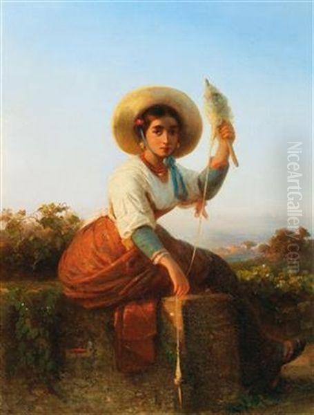 A Neapolitan Woman With A Distaff - view 1