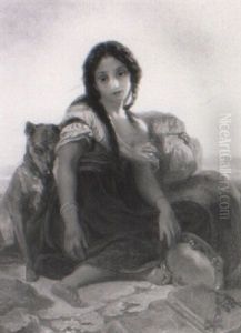 Young Gypsy Girl by Karl August Bielchowski