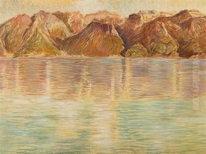 Genfersee Mit Blick Auf Den Grammont by Ernest Bieler