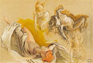 Studie Zum Deckengemalde Des Stadttheaters Bern (double-sided) by Ernest Bieler