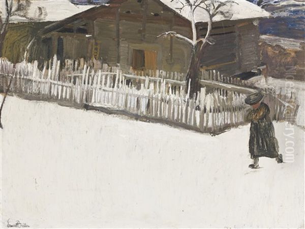 Paysage D'hiver Devant Un Mazot - view 1