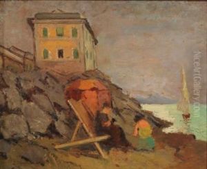 Scena Di Spiaggia by Lidio Ajmone