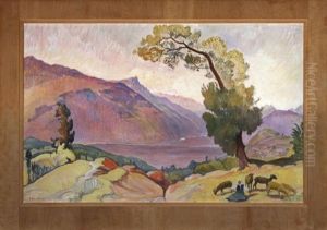 Paysage De Saviese (landscape Of Saviese) by Ernest Bieler