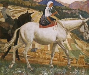 Paysanne A Dos De Mulet (farmer's Girl Riding A Mule)