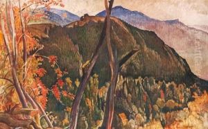 Le Chateau De La Soie En Autumne, Saviese by Ernest Bieler