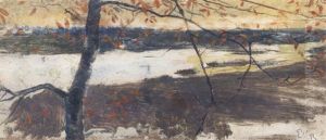 Herbstliche Flusslandschaft by Ernest Bieler