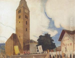 Le Retour De La Procession. Die Kirche Von Saviese Le Retour De La Procession. Die Kirche Von Saviese